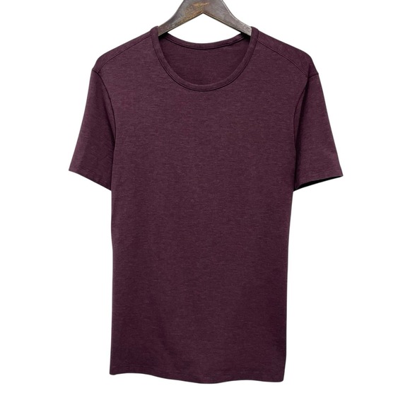 Lululemon Mens Size Large Classic 5 Year Basic Crewneck S/S Burgundy T-Shirt euc - Picture 1 of 5